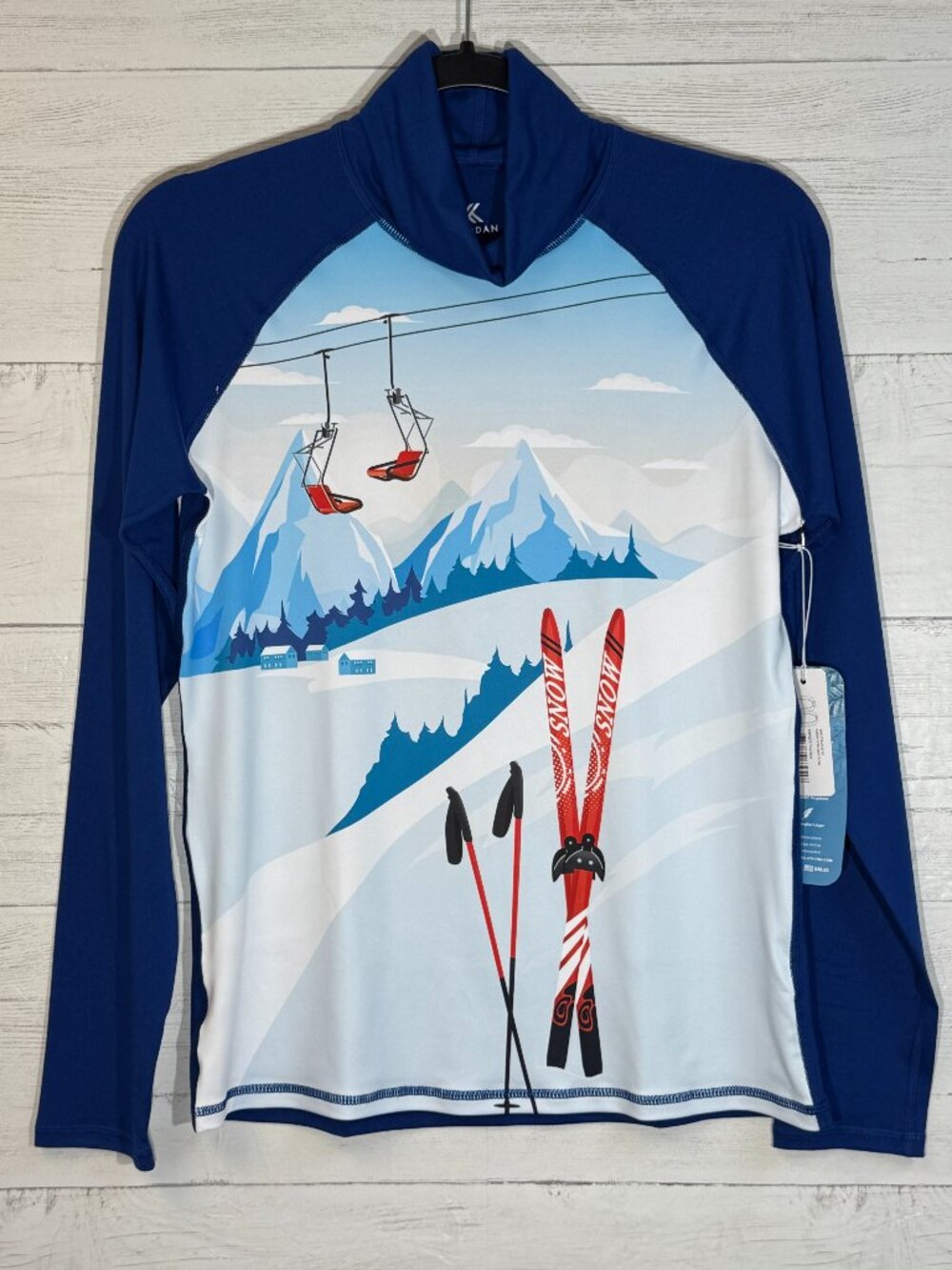 NWT Kyodan "Apres Anyone" Wicking Turtleneck Baselayer in True Blue